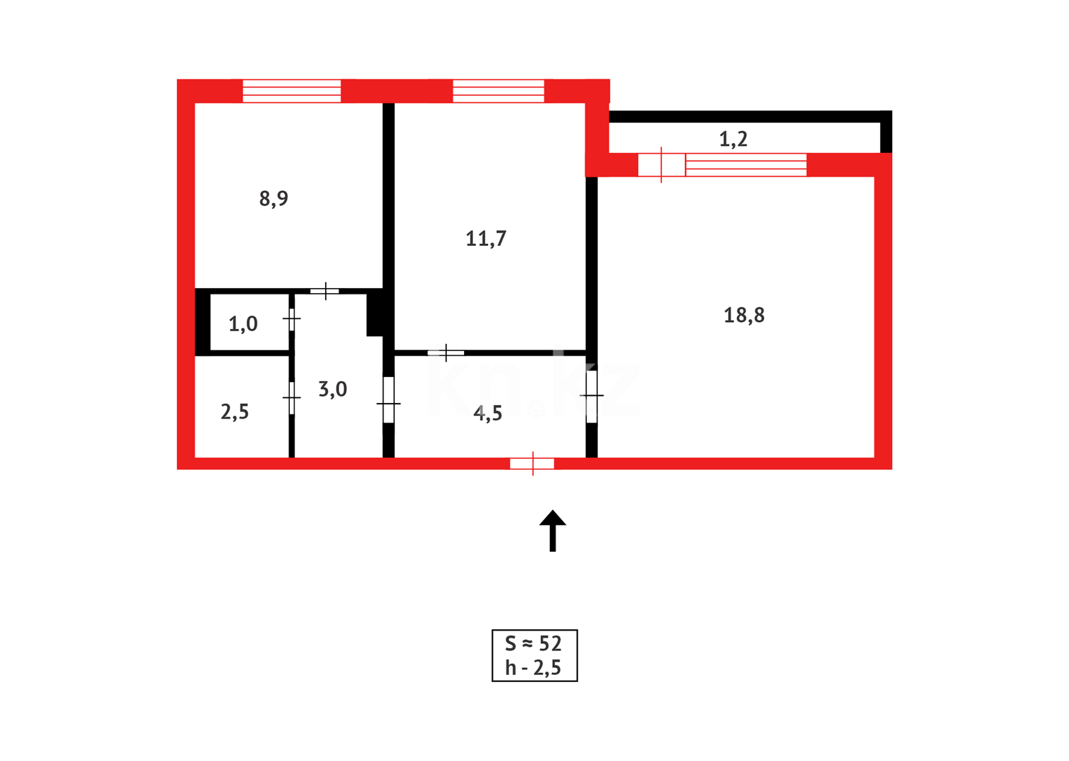 Продажа 2-комнатной квартиры, 51 м², мкр-н Голубые Пруды - Продажа квартир в Караганде фото 17 из 17