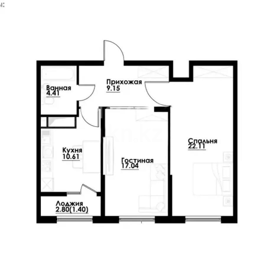 Продажа 2-комнатной квартиры, 65 м² в Алматы