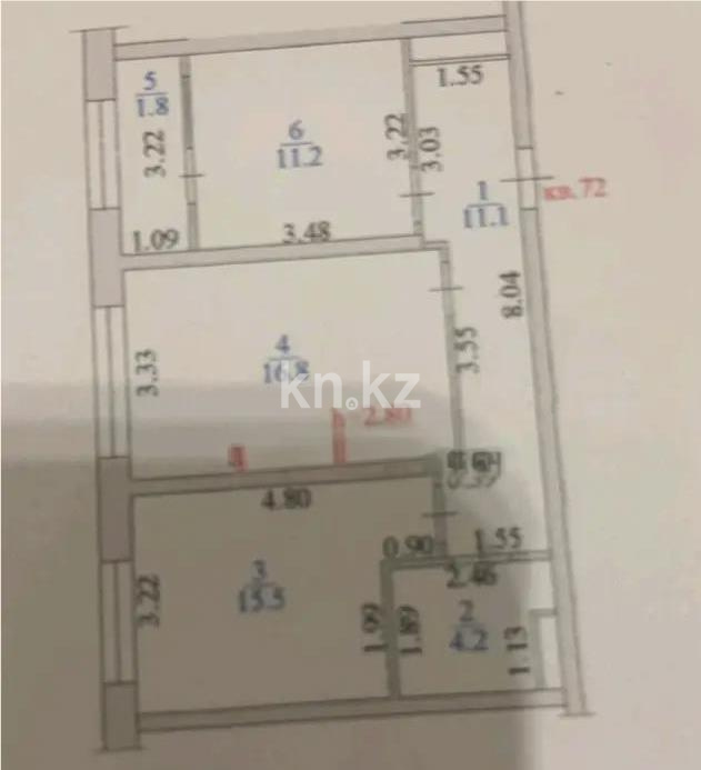 Продажа 2-комнатной квартиры, 60 м² - Продажа квартир в Турксибском р-не Алматы фото 1 из 1