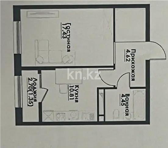 Продажа 1-комнатной квартиры, 42 м² - Продажа недвижимости в Алматы - страница 2 фото 1 из 1