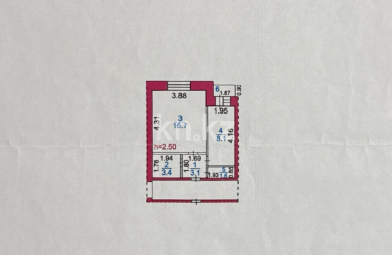 Продажа 1-комнатной квартиры, 33.6 м², ул. Муканова, дом  17 - Продажа квартир в Караганде фото 9 из 9