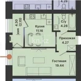 Продажа 1-комнатной квартиры, 41.3 м² в Астане