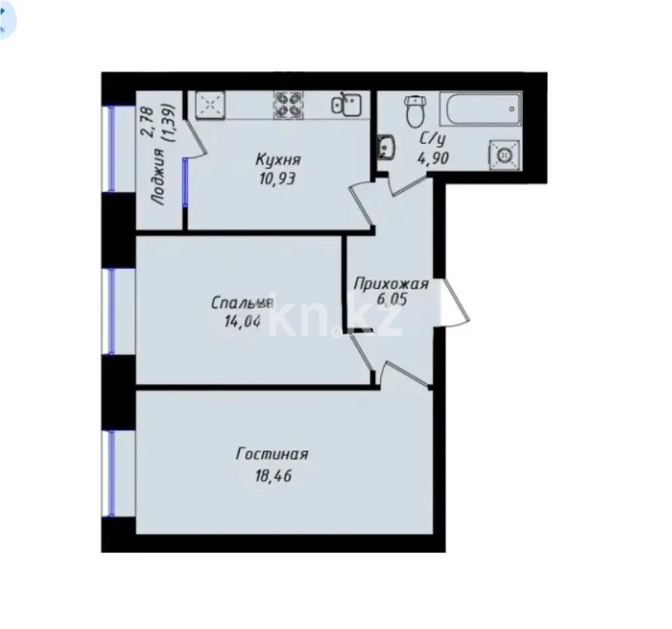 Продажа 2-комнатной квартиры, 55.74 м², ул. Култегин, дом  19/1 - Продажа  двухкомнатных квартир в новостройках Астаны с фото фото 1 из 1