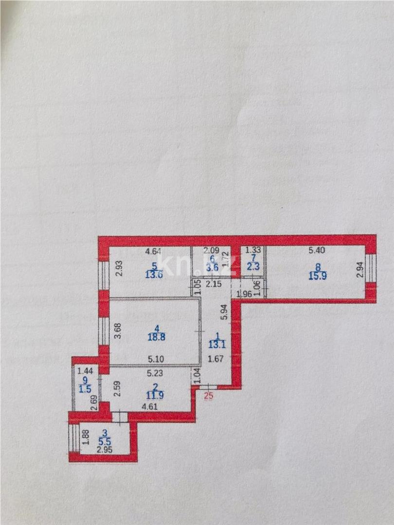 Продажа 3-комнатной квартиры, 86 м², ул. Букетова - Продажа  трехкомнатных квартир в Караганде фото 19 из 19