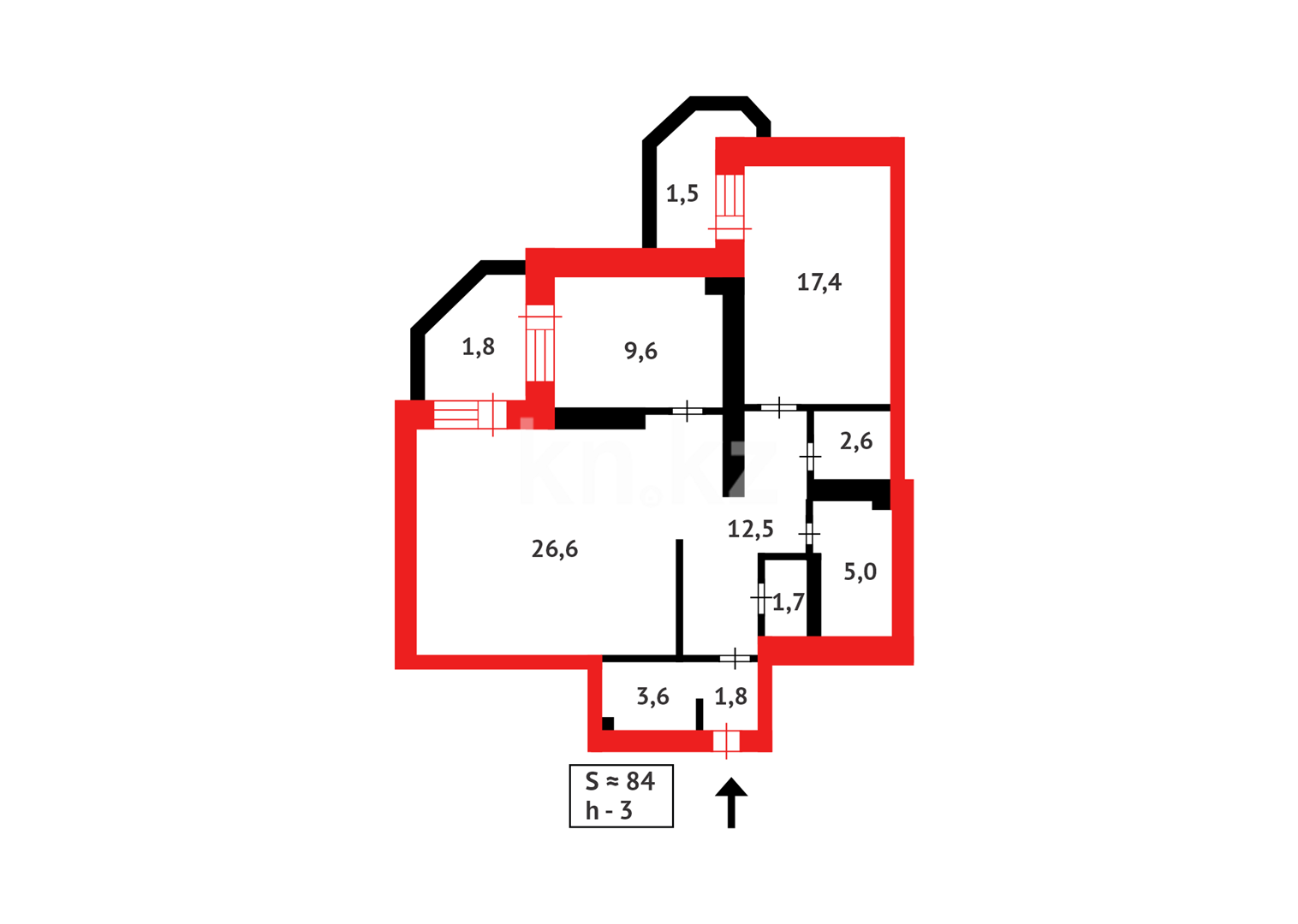 Продажа 3-комнатной квартиры, 84.3 м² в Астане - фото 17
