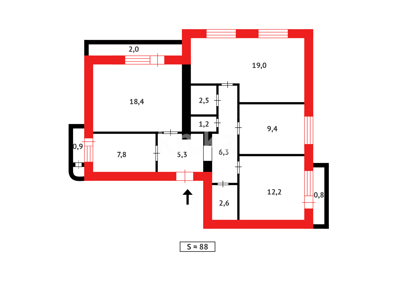 Продажа 4-комнатной квартиры, 88 м² - Продажа недвижимости в Караганде - страница 29 фото 21 из 21