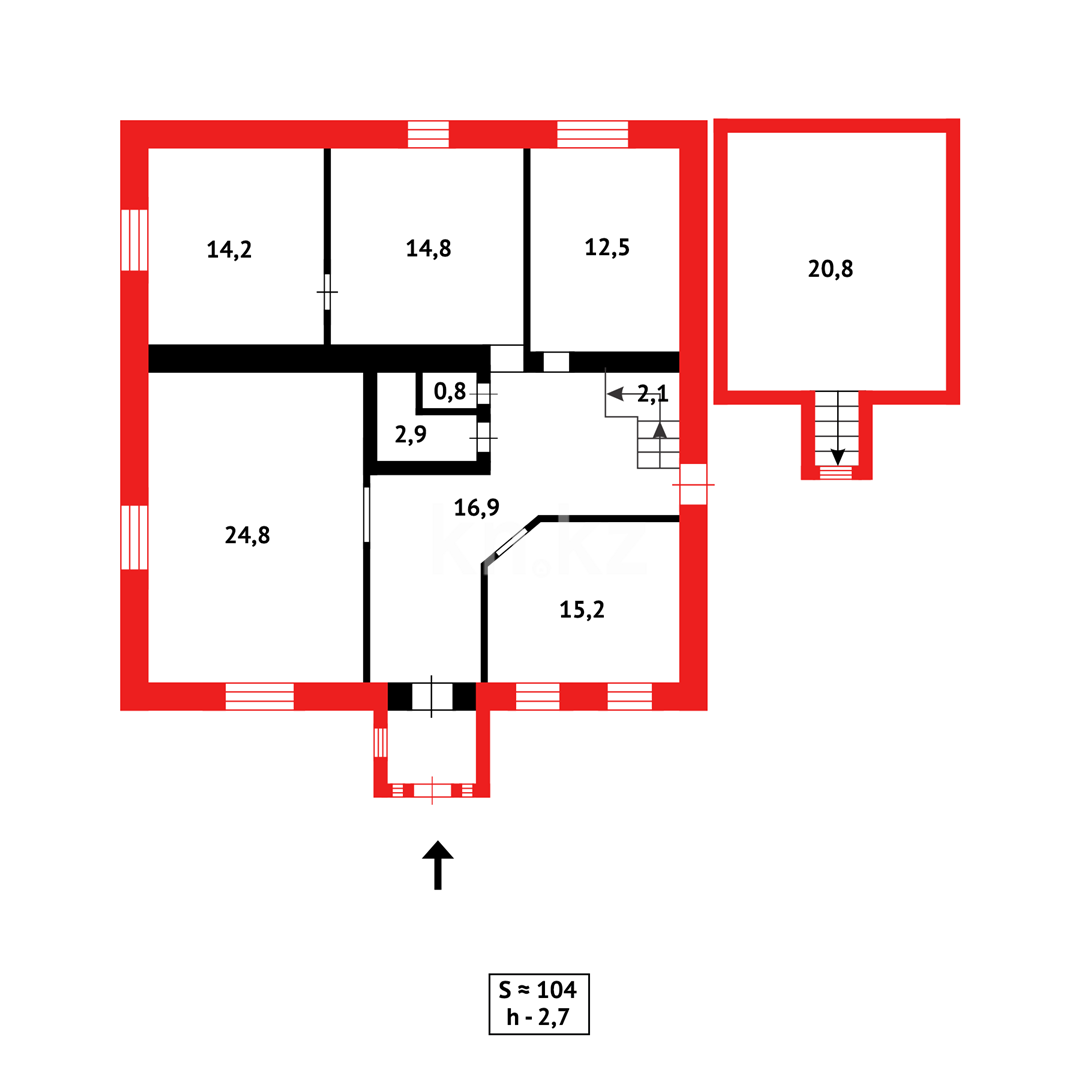 Продажа 4-комнатного дома, 104.2 м², ул. Линейная в Караганде - фото 3
