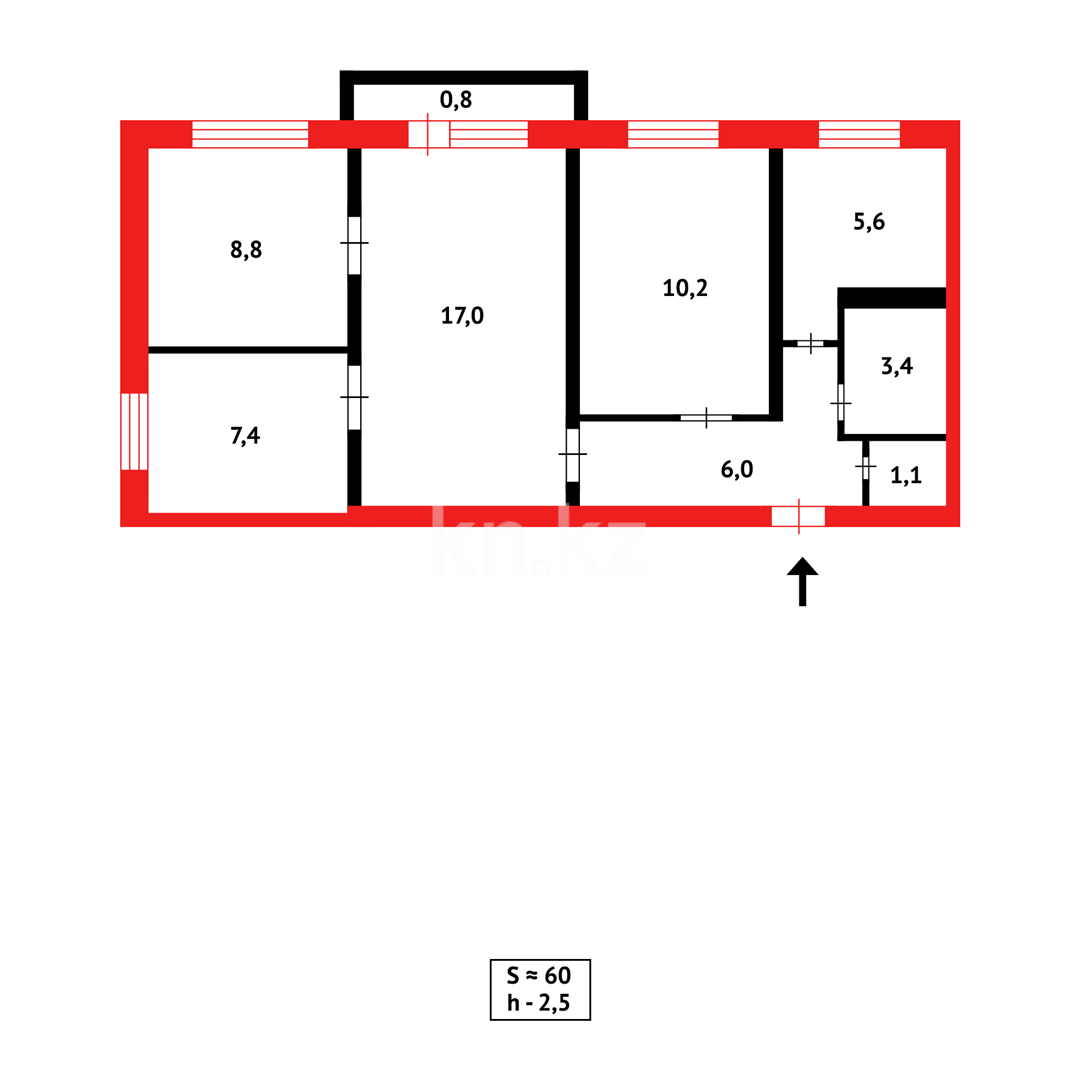 Продажа 4-комнатной квартиры, 61 м² в Сарани
