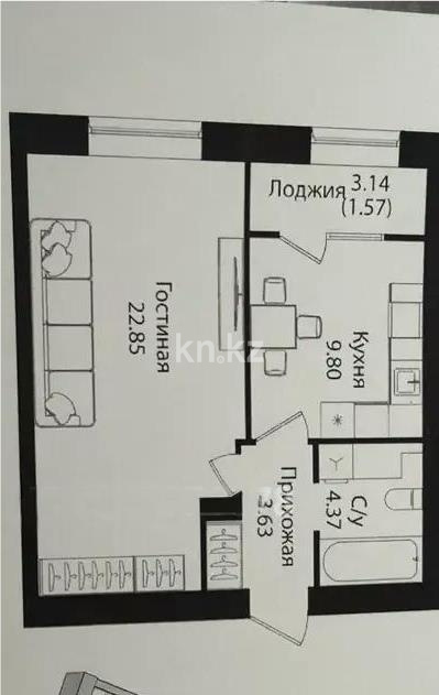 Продажа 2-комнатной квартиры, 42 м² - Продажа квартир в Казахстане - страница 6 фото 1 из 1