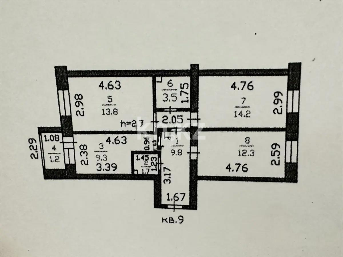 Продажа 3-комнатной квартиры, 68 м² в Астане - фото 2