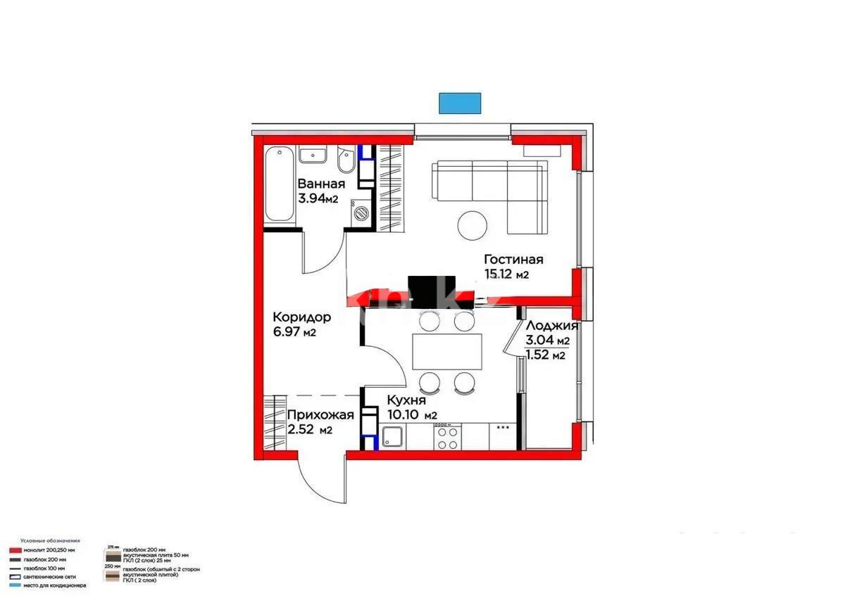 Продажа 1-комнатной квартиры, 40.17 м² - Продажа  однокомнатных квартир в новостройках Алматы - страница 20 фото 1 из 1