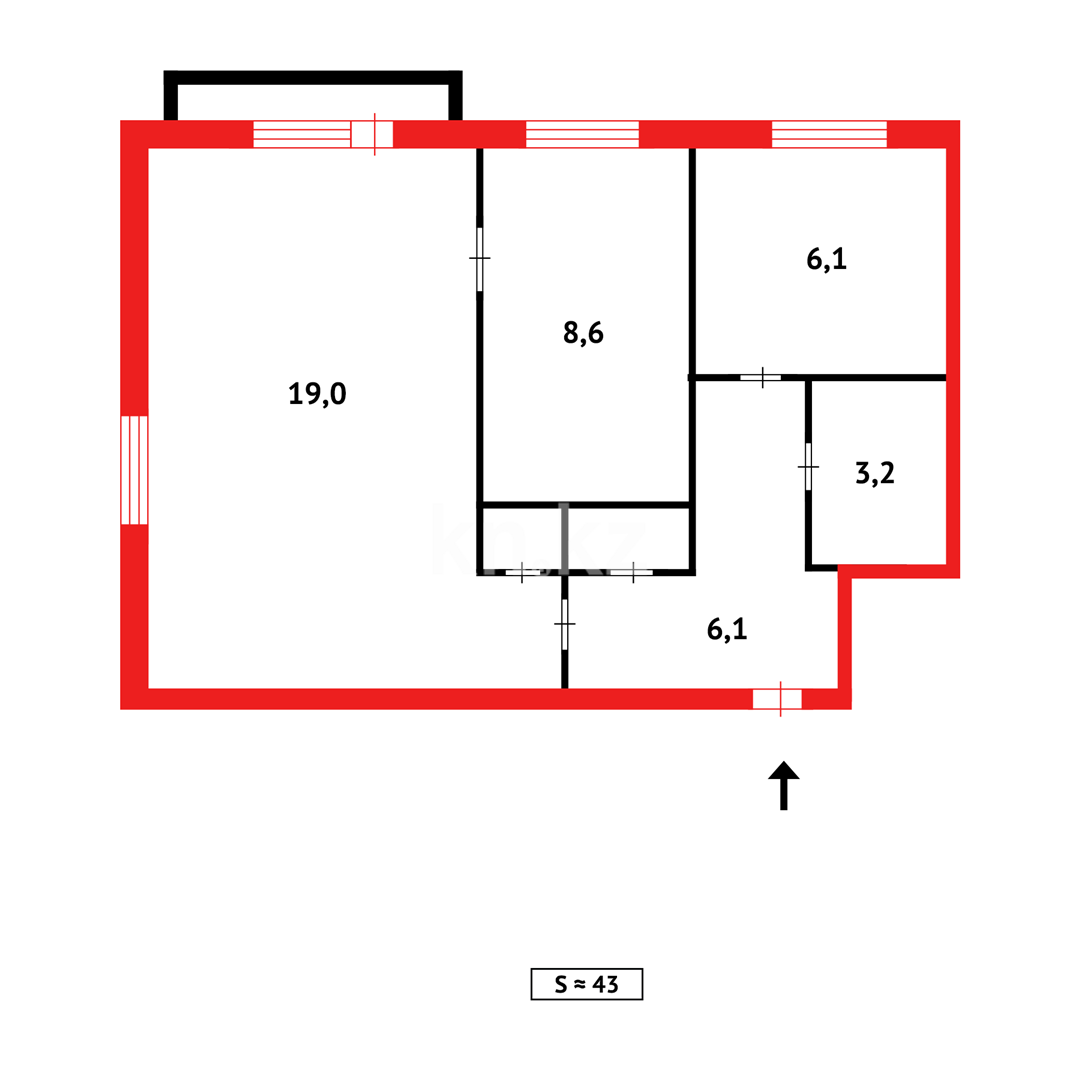 Продажа 2-комнатной квартиры, 44 м² - Продажа квартир в Темиртау - страница 6 фото 12 из 12