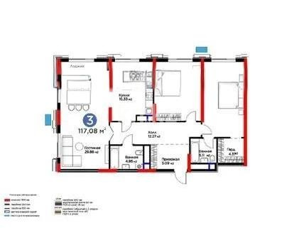 Продажа 3-комнатной квартиры, 117.8 м² в Астане