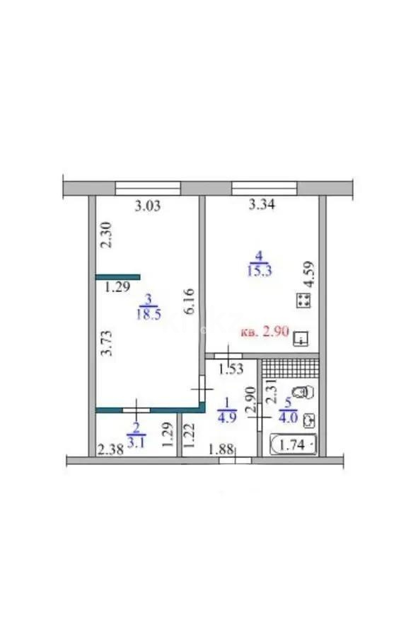 Продажа 1-комнатной квартиры, 45.8 м² - Продажа  однокомнатных квартир в новостройках Алматы - страница 40 фото 6 из 6