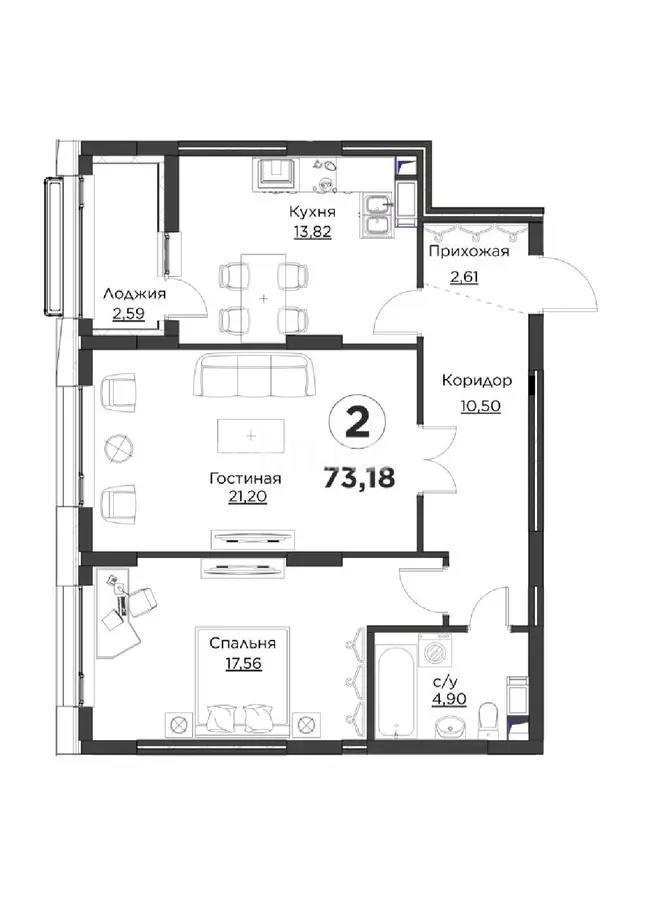 Продажа 2-комнатной квартиры, 73 м² в Астане - фото 5