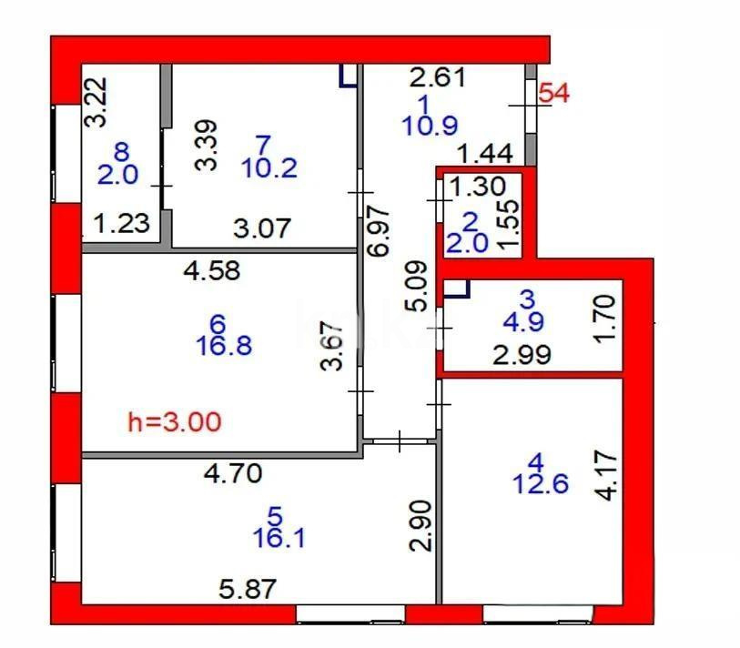 Продажа 3-комнатной квартиры, 75.5 м² в Астане