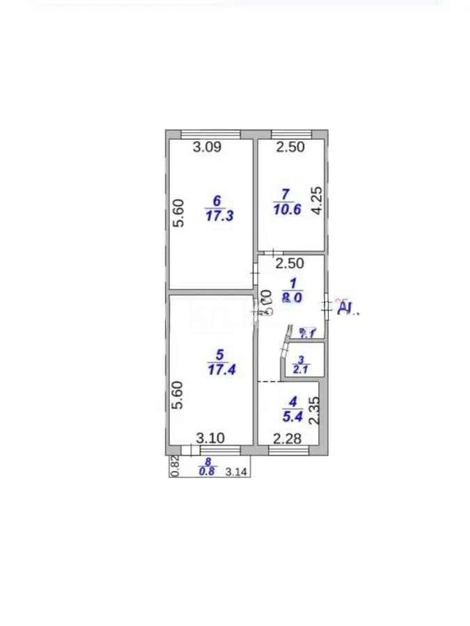 Продажа 3-комнатной квартиры, 62 м², мкр-н 23, дом  5 - Продажа  трехкомнатных квартир в Караганде с фото фото 1 из 1