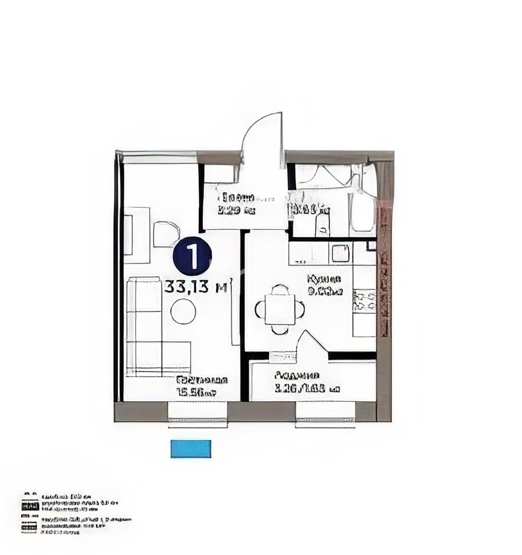 Продажа 1-комнатной квартиры, 33 м² в Астане