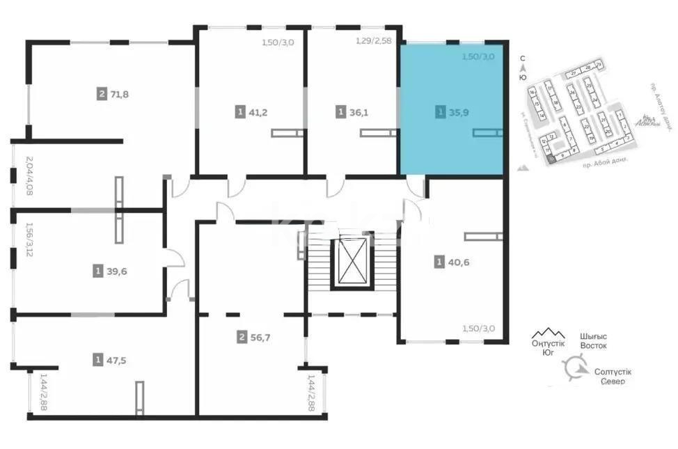 Продажа 1-комнатной квартиры, 36 м² в Алматы