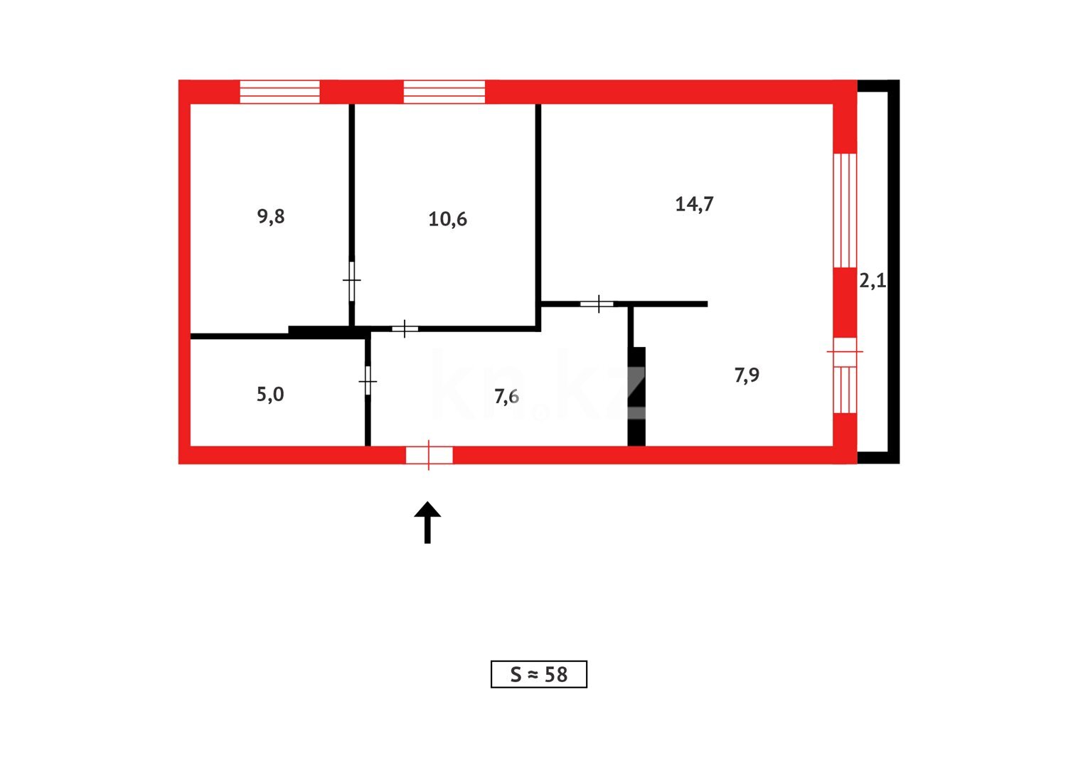 Продажа 3-комнатной квартиры, 60 м² в Караганде - фото 18