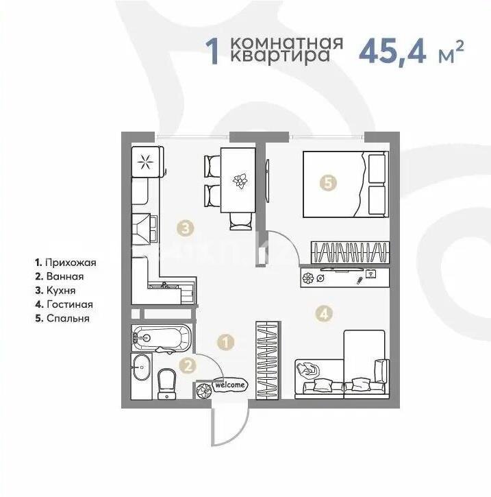 Продажа 1-комнатной квартиры, 45 м² в Алматы