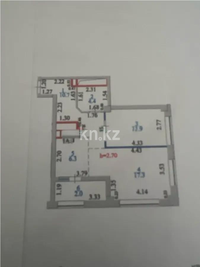 Продажа 2-комнатной квартиры, 52.6 м² в Астане