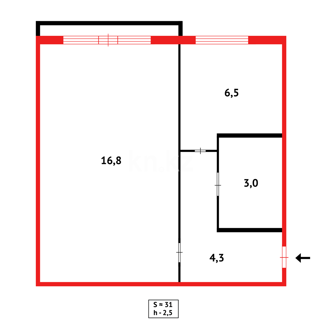 Продажа 1-комнатной квартиры, 31 м² в Темиртау - фото 9