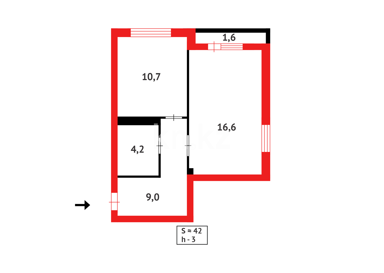 Продажа 1-комнатной квартиры, 42.1 м², пр. Мангилик Ел - Продажа квартир в Казахстане фото 10 из 10