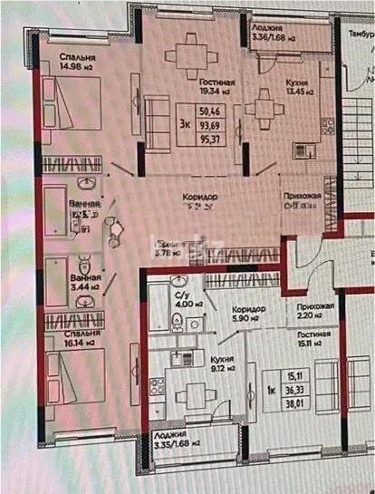 Продажа 3-комнатной квартиры, 95.5 м² в Астане