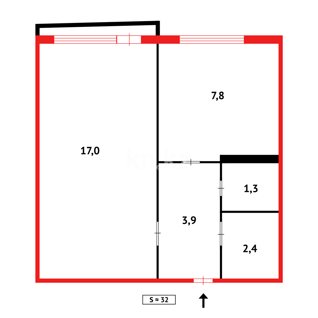 Продажа 1-комнатной квартиры, 32 м², мкр-н 8-й в Темиртау - фото 10