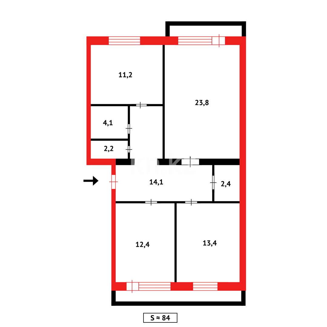 Продажа 3-комнатной квартиры, 89 м², ул. Чокана Уалиханова в Темиртау - фото 16