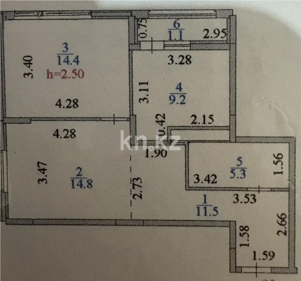 Продажа 2-комнатной квартиры, 56.3 м² в Астане - фото 7