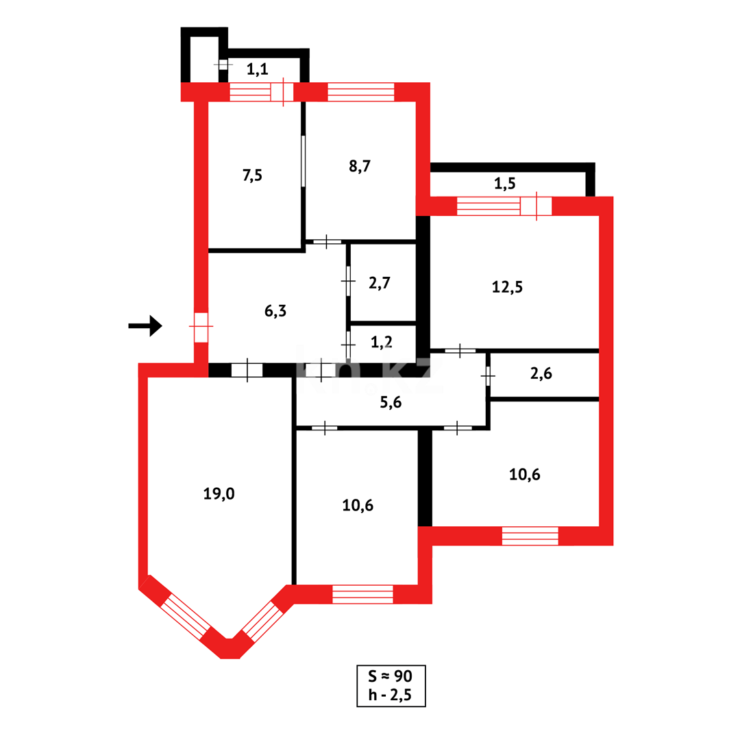 Продажа 4-комнатной квартиры, 91 м² - Продажа квартир в Караганде - страница 8 фото 18 из 18