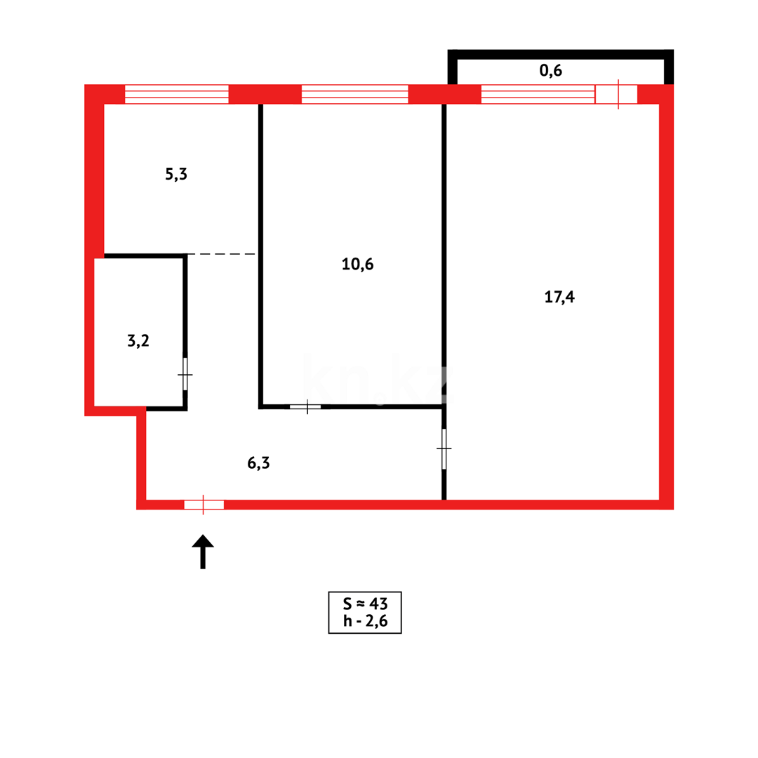 Продажа 2-комнатной квартиры, 43 м², мкр-н 22 в Караганде - фото 17