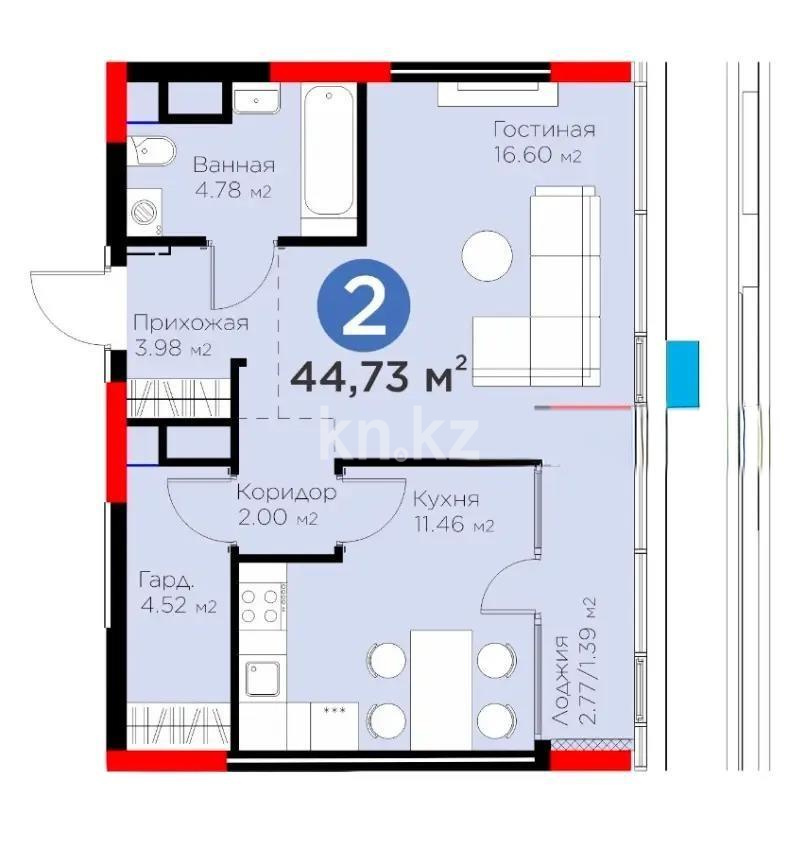 Продажа 2-комнатной квартиры, 45 м² - Продажа квартир от собственников в Астане - страница 122 фото 1 из 1