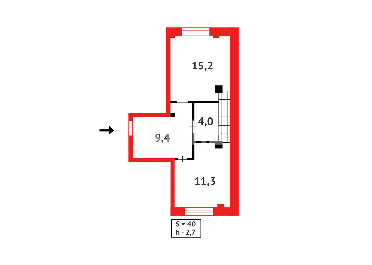 Продажа 1-комнатной квартиры, 40 м², ул. Белинского - Продажа  однокомнатных квартир в Караганде фото 12 из 12