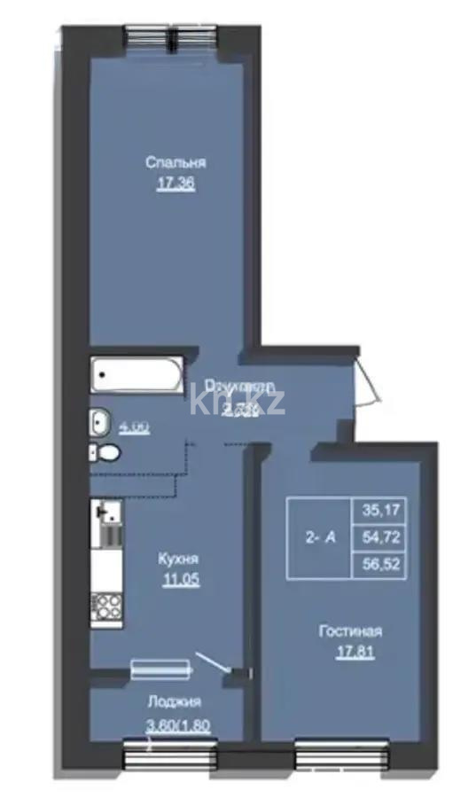 Продажа 3-комнатной квартиры, 56.3 м², ул. Павленко, дом  3/1 стр - Продажа квартир в Алматы фото 1 из 1