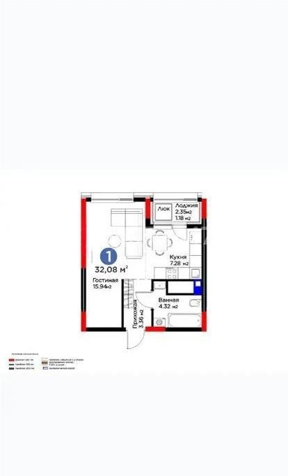 Продажа 1-комнатной квартиры, 32.1 м², ул. Е-915, дом  13 в Астане - фото 4
