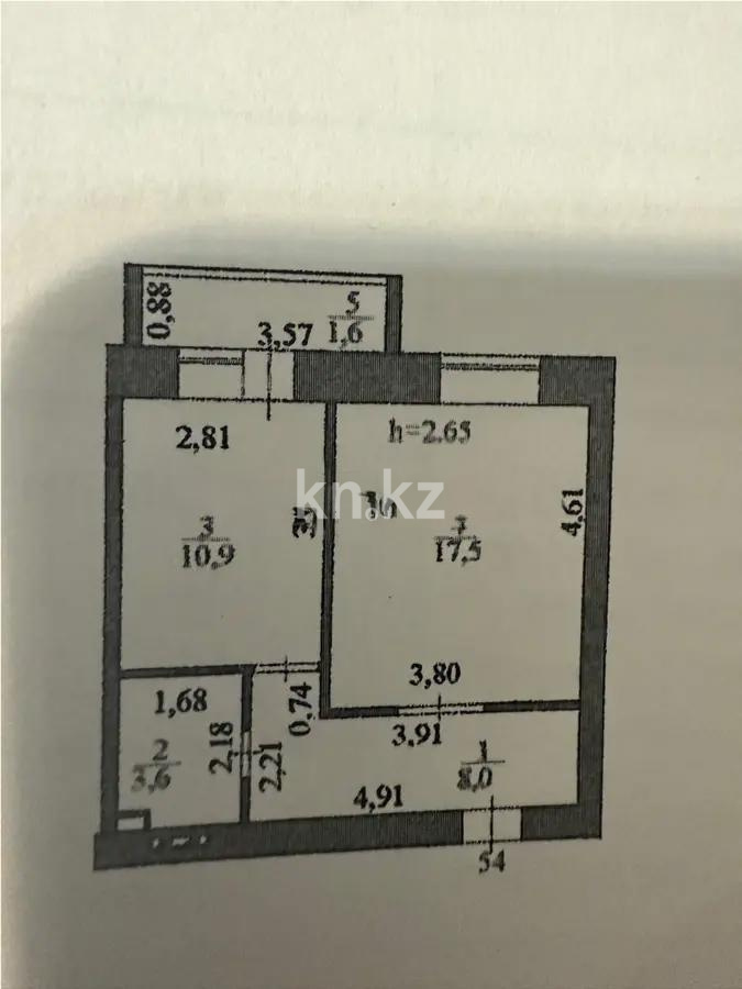 Продажа 1-комнатной квартиры, 42 м², пр. Абылай хана, дом  56 - Продажа квартир в Казахстане фото 1 из 1