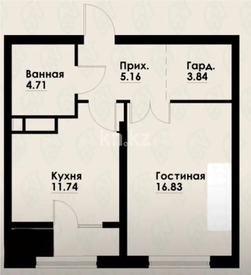 Продажа 1-комнатной квартиры, 43 м² в Алматы