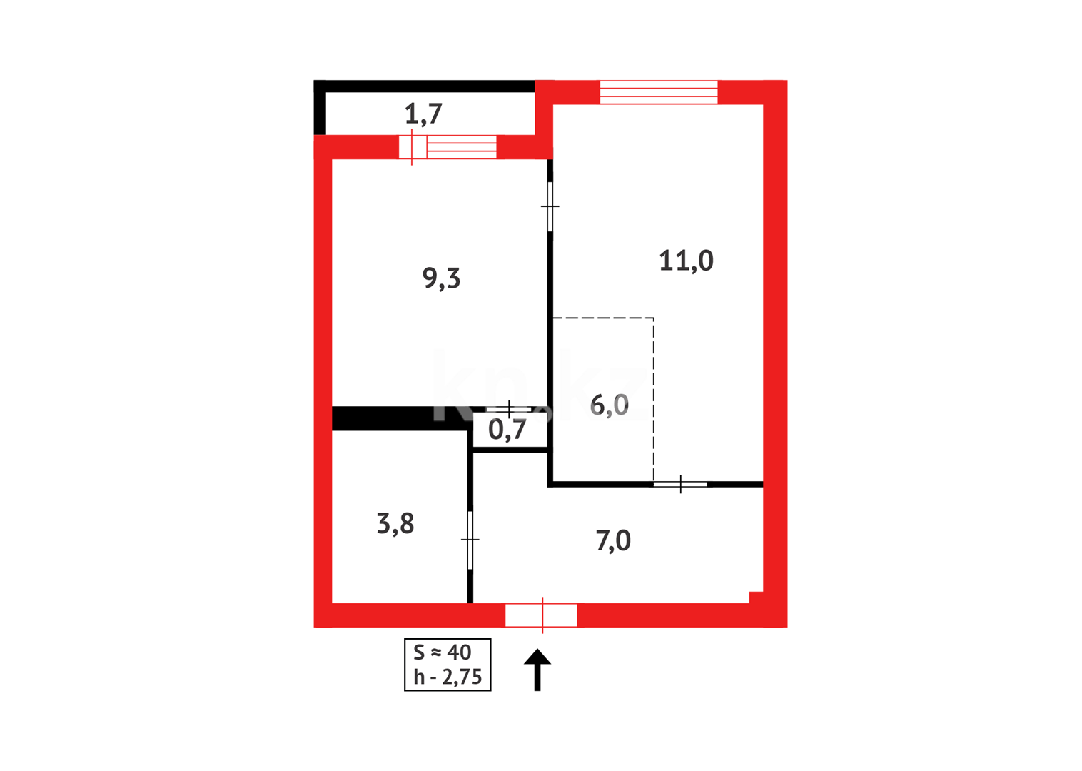 Продажа 2-комнатной квартиры, 39.5 м², ул. Бухар жырау - Продажа жилой и коммерческой недвижимости в Астане фото 13 из 13
