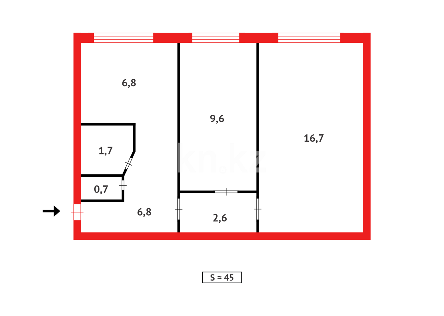 Продажа 2-комнатной квартиры, 45 м², ул. Сейфуллина - Продажа квартир в Темиртау фото 10 из 10