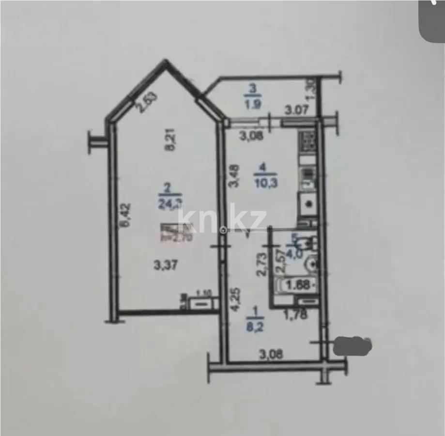 Продажа 1-комнатной квартиры, 48.8 м² в Алматы - фото 5