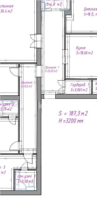 Продажа 5-комнатной квартиры, 200 м², 137 учетный квартал, дом  787 - Продажа  пятикомнатных квартир в Караганде с фото фото 1 из 1