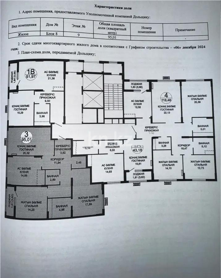 Продажа 3-комнатной квартиры, 100 м², пр. Туран, дом  39 стр - Продажа квартир в новостройках Астаны без посредников с фото фото 1 из 1