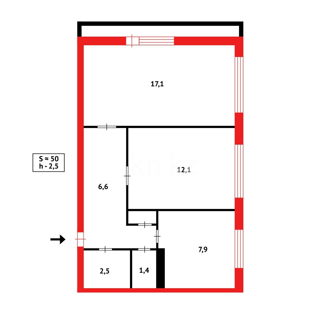 Продажа 2-комнатной квартиры, 52 м² в Темиртау - фото 16