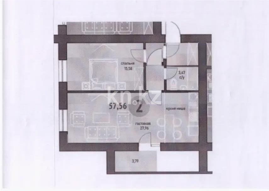 Продажа 2-комнатной квартиры, 57.56 м² - Продажа квартир в новостройках Астаны без посредников - страница 10 фото 1 из 1