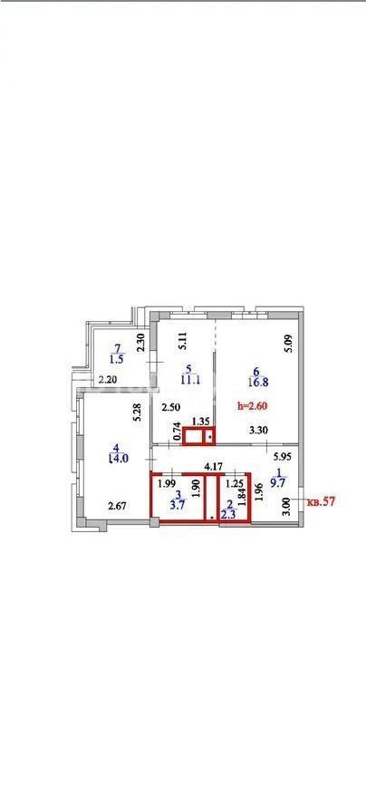 Продажа 2-комнатной квартиры, 60 м², ул. Бухар жырау, дом  25/1 в Астане