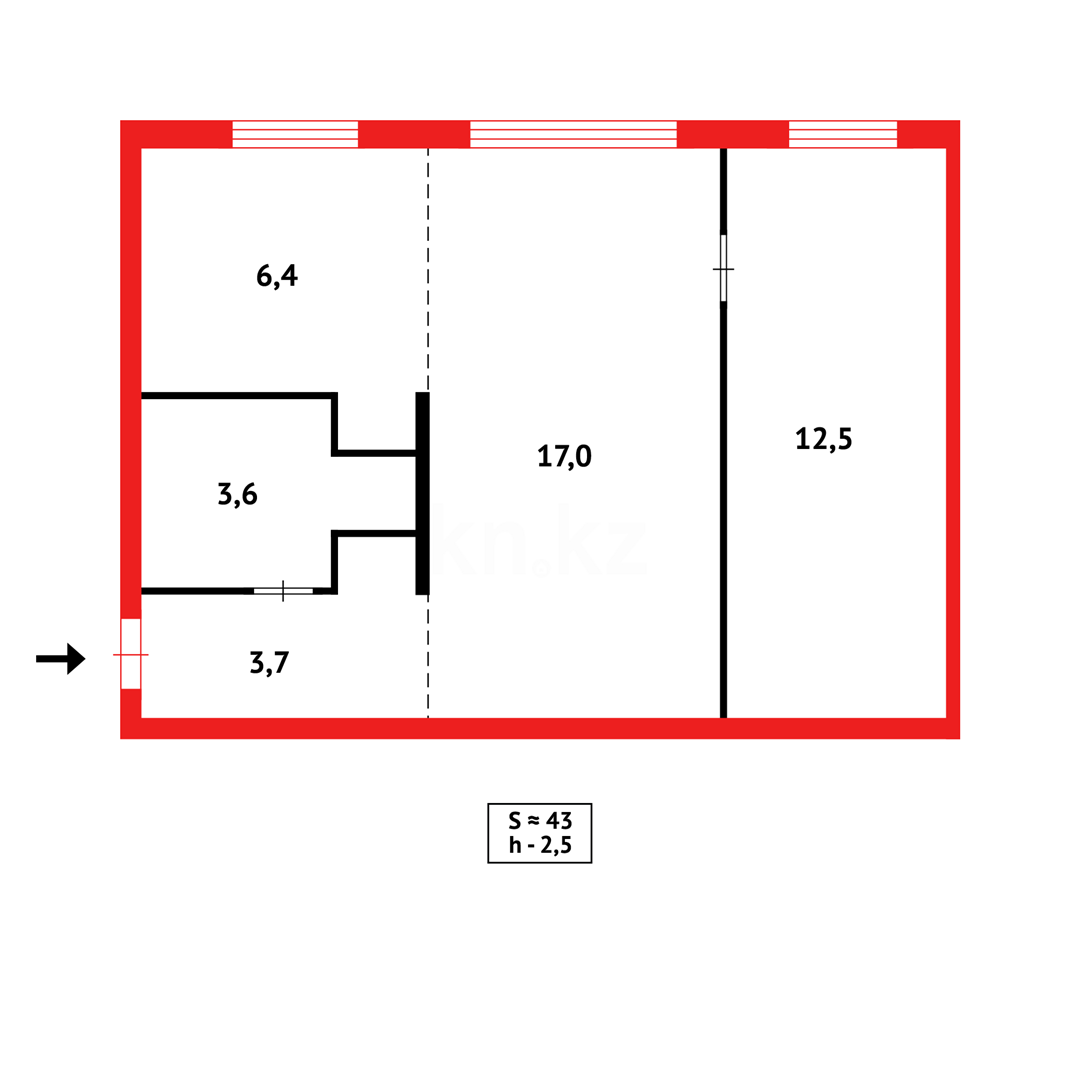 Продажа 2-комнатной квартиры, 45 м² в Караганде