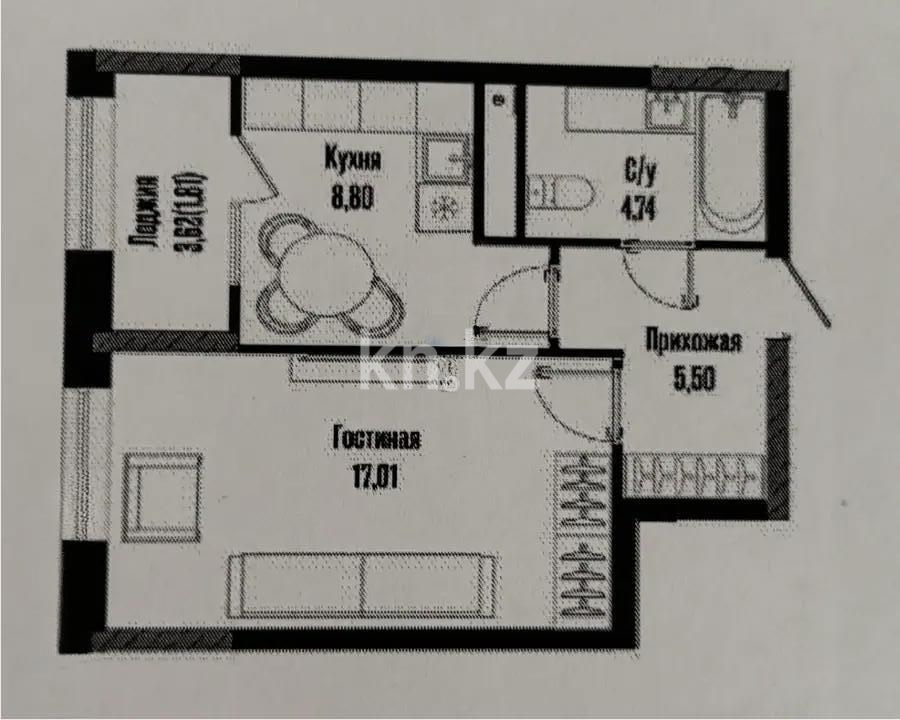 Продажа 1-комнатной квартиры, 38 м² - Продажа однокомнатных квартир в Астане - страница 105 фото 1 из 1